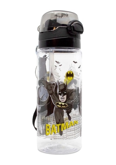 Wiggle 500ml Batman Pipetli Askılı Kilitlenebilir Su Matarası Siyah2