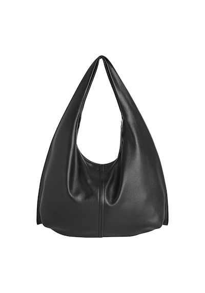 Adelina Bags Siyah Salaş Büyük Boy Yumuşak Dokulu Shopper Kol Ve Omuz Çantası Siyah