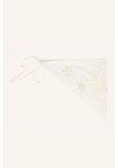 Defacto Kadın Pamuklu Nakışlı Üçgen Bandana I5258ax26wnbg122 Bej-bg122