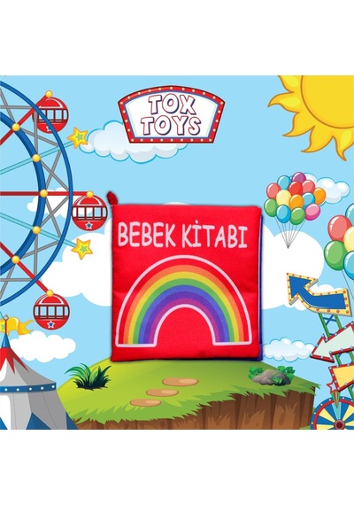 Tox Bebek Renkli Kumaş Sessiz Kitap T061 - Bez Kitap , Eğitici Oyuncak , Yumuşak Ve Hışırtılı