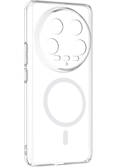 Vendas Xiaomi Mi 14 Ultra Kamera Korumalı M-safe Şarj Özellikli Şeffaf Zore London Sert Pc Kapak + Polymer Nano Ekran Koruyucu Şeffaf