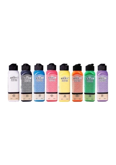 Akrilik Boya, 140 Ml, 8'li Set, Çok Renkli