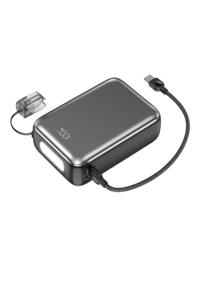 Shaza Nexa Serisi 20.000 Mah Kendinden Kablolu Powerbank - Gri