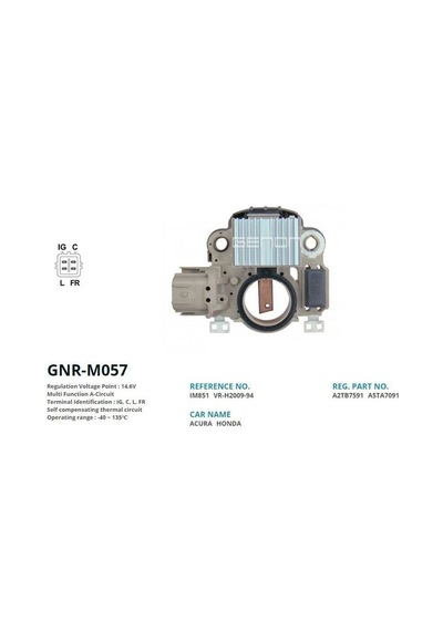 ALTERNATOR KONJEKTOR 12V HONDA CIVIC 4 FIS 1.4/1.6 MOTOR A2TB7591 - A5TA7091  IG. C. L. FR GENON GNR-M057 OEM