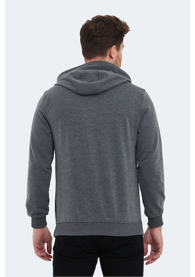 Slazenger Obra In Erkek Kapüşonlu Cepli Koyu Gri Sweatshirt Koyu Gri