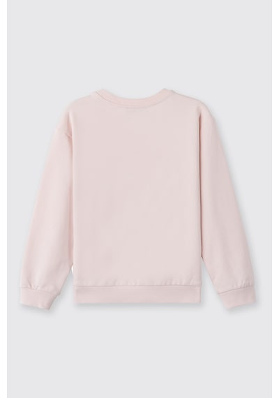 Made With Liberty Fabric Liberty Kumaş Kız Çocuk Sweatshirt Pembe