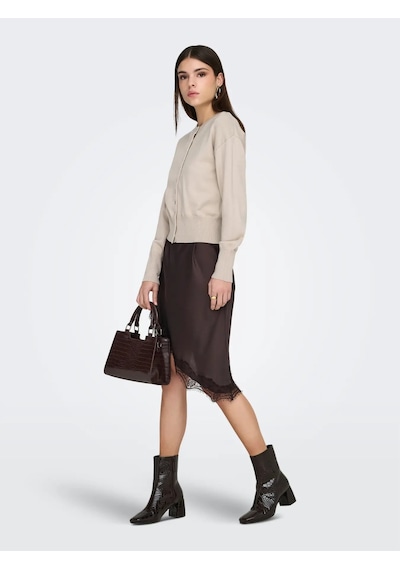 Only Onlmıo Ls O-neck Button Cardiga Kadın Hırka 15377295 Bej