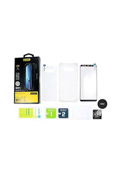 Go-Des Galaxy Note 8 Ön Arka Koruma Go Des 5 in 1 Full Body Shield  ZORE-220619 Şeffaf