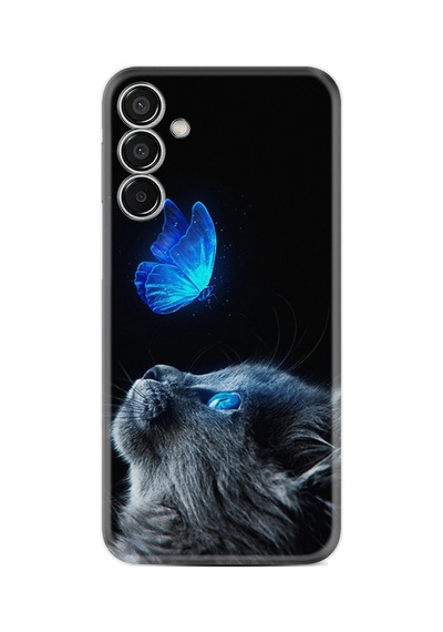 Vivo V30 Kılıf Desenli Silikon Platinium Series Butterfly Cat 1891