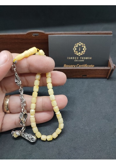 475 Ayar Gümüş Püsküllü 4 Parmak Küçük Boy Kalingrad White Amber Açık Gri 07140213