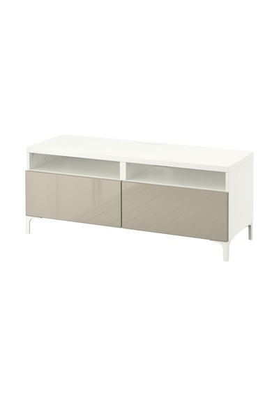 Tv Sehpası, Beyaz-parlak Cila-bej, 120x42x48 Cm, Selsvıken, Fren Raylı Beyaz Tv Sehpası, Beyaz-parlak Cila-bej, 120x42x48 Cm, Selsvıken, Fren Raylı Beyaz