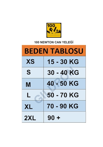 Gildron Mesica Gdr 002 Can Yeleği Fermuarlı 100 Newton Turuncu