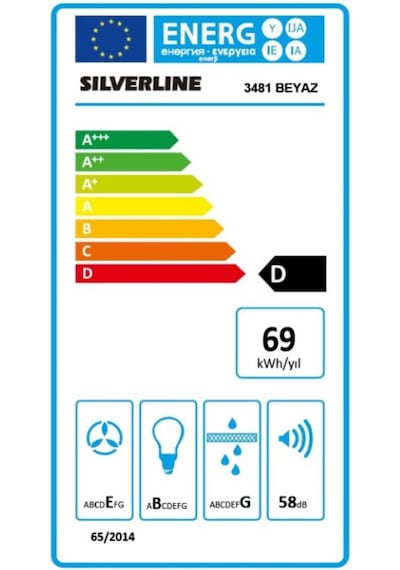 Silverline 3481 Flam 60 CM Duvar Tipi Davlumbaz