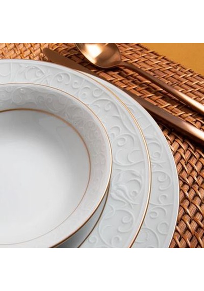 Güral Porselen Bahar Dalı Yaldızlı 6 Adet 22cm Çukur Tabak