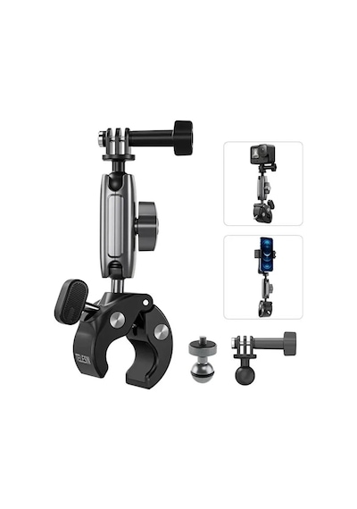 Magicool Motosiklet Bisiklet Gidon Kamera Montaj Metal Kelepçesi 360 Döner Metal Tutucu