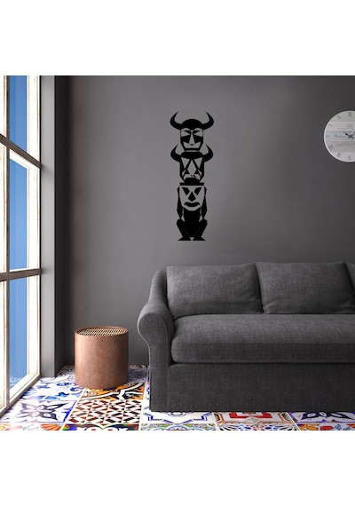 Folyo Sticker Kızılderili Putu 80cm Uzunluk Siyah