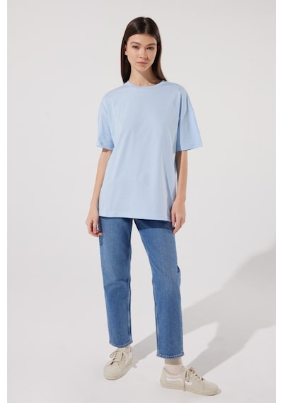 Lee Loose Fit Rahat Kesim %100 Pamuk Bisiklet Yaka Mavi Tişört L231308400 Mavi