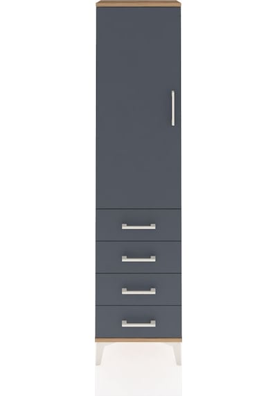 Arges Dolap Tek Raflı 4 Çekmeceli Tek Askılı 44x30x182 Çam-an... Çam