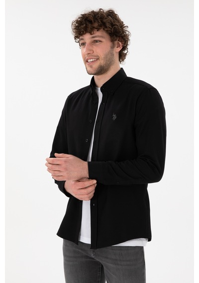 U.s. Polo Assn. Erkek Siyah Gömlek Basic 50306338-vr046 Siyah