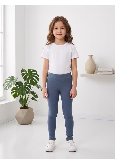 Merdia Kids Kız Çocuk 7'li Tayt Çok Renkli Pamuklu Mevsimlik Likralı Siyah