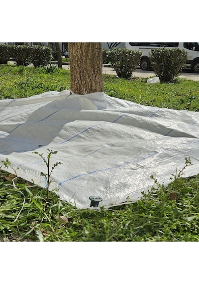 1x1 Metre Ağaç Koruma Örtüsü Ve Sabitleme Çivisi Beyaz Yer Örtüsü Yabani Ot Engelleme Paspası Ağaç Dibi Bezi Sulzer Kumaş
