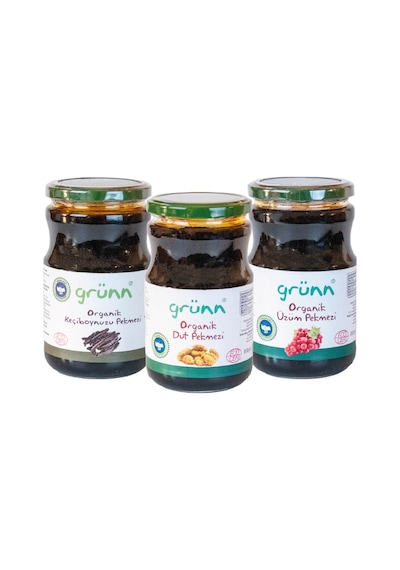 Organik Pekmez Tanışma Seti Üzüm Pekmezi + Dut Pekmezi + Keçiboynuzu Pekmezi 3 850 Gr
