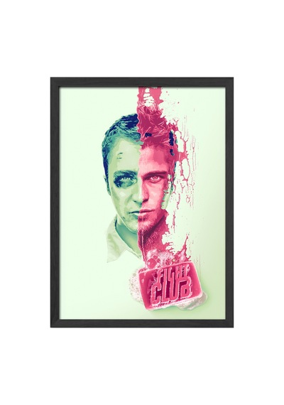 Fight Club Siyah Ahşap Çerçeveli Poster, Film Duvar Tablosu