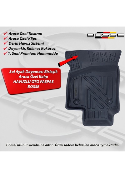 Opel Astra G Paspas Araca Özel 1998 2004 BOSSE 3D Havuzlu Oto Paspas Paspas