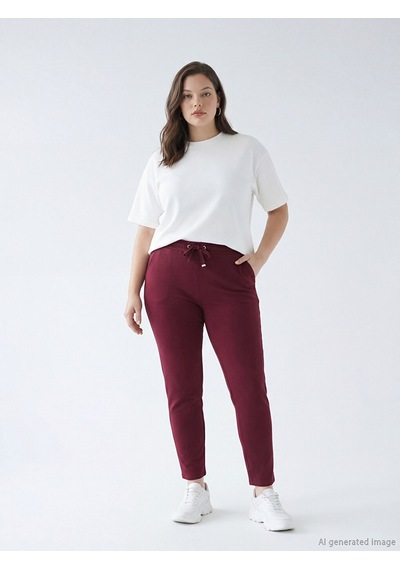 Lcwaıkıkı Basic Bordo Beli Lastikli Soft Touch Kadın Eşofman Altı