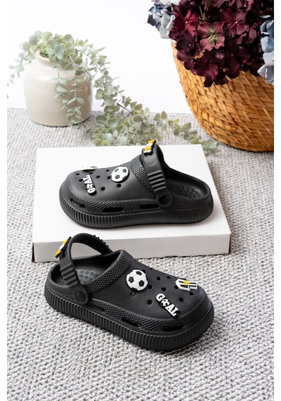 N Moda Unisex Çocuk Figürlü Sticker Sandalet-terlik Beşiktaş