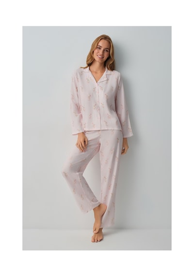 Suwen Lulusu Gömlek Yaka Pijama Takımı Wsh10510108919 Pembe