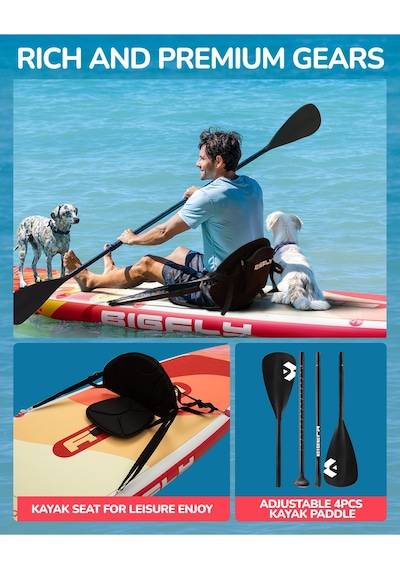 Tropical Orange Touring Paddle Board Sup Seti 335x86x15 Cm