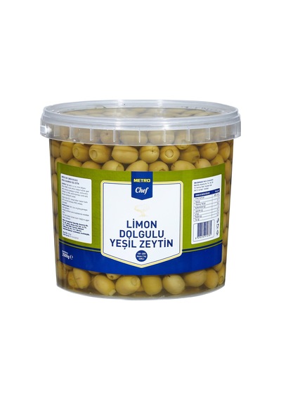 Metro Chef Limon Dolgulu Zeytin 2,5 Kg - 181-200 Dane/kg, 2xl Boy, Salamura Tarı