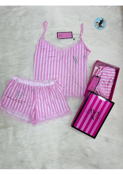 Victoria's Secret Bayan Yazlık Şortlu 2"li Pijama Takımı Soft Pembe
