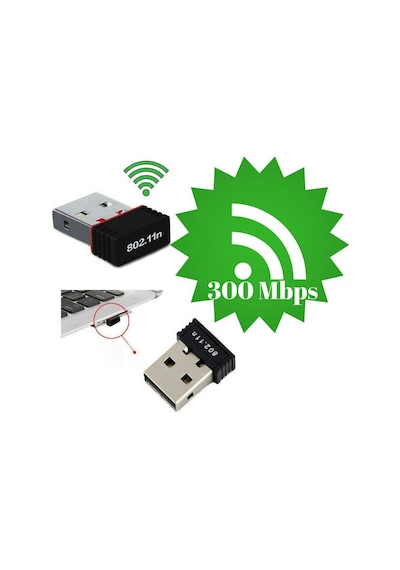 Realtek 300 Mbps USB Wireless Nano Ağ Adaptörü Kablosuz-Wi-Fi Pc