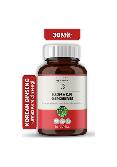 Erbatab Kırmızı Kore Ginsengi Eki Korean Ginseng 30 Kapsül