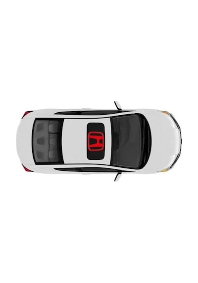 Honda Civic İçin Uyumlu H Logolu Sanroof Sticker Etiket Kırmızı Sunroof