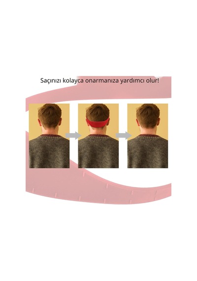 Ayarlanabilir Saç Kesim Kılavuzu - Fade Ve Ense Tıraşı İçin Silikon Şablon - Evde Profesyonel Bakımı Kırmızı