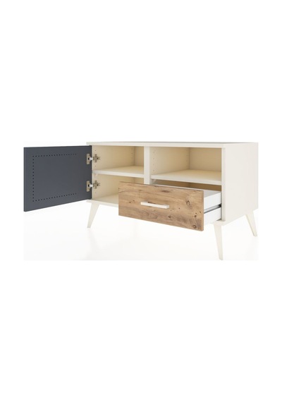 Hyperion Şifonyer 2 Raflı Tek Çekmeceli Tek Kapaklı 88x44x48 Aytaşı-antrasit/çam Antrasit/çam