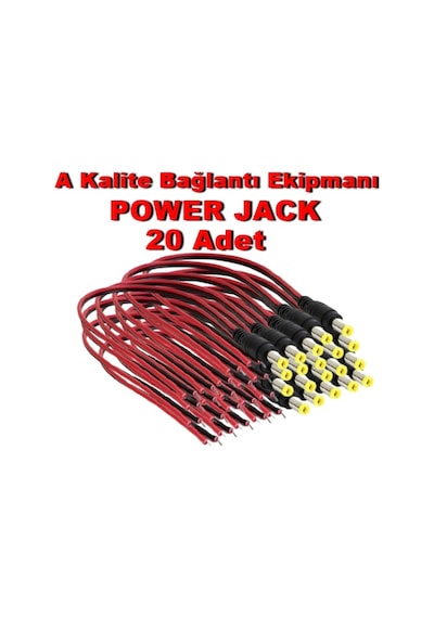Güvenlik Kamerası Için Power Jack Kablosu 25 Cm 20 Lu