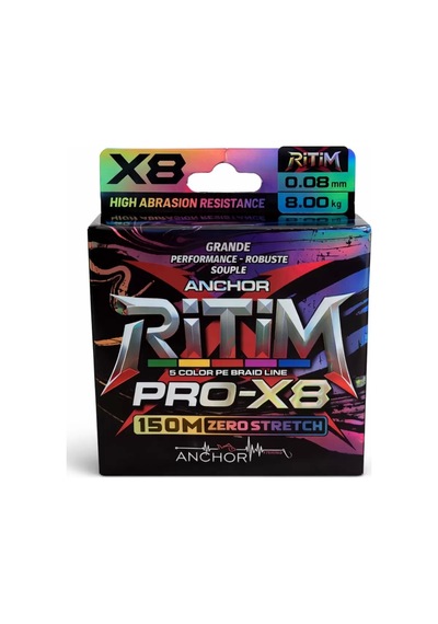 İp Örgü Misina - 8 Kat - Anchor Ritim X8 - 150mt - Ebruli - 0.08mm