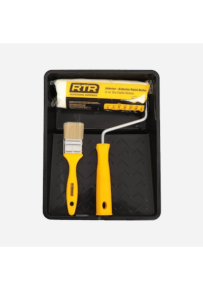 Rfr703 Hobi Boyacı Seti 3 Parça İç Ve Dış Cephe Rulosu, Kesme Fırcası, Boyacı Tavası
