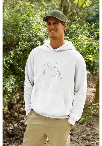 Sarılan Sevgili/çift/arkadaşlık 2'li Kapşonlu Sweatshirt Seti