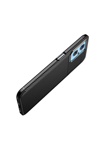 Oppo A96 4g Kılıf Karbon Görünümlü Silikon Kamera Korumalı Üstün Koruma Pazarplus Siyah