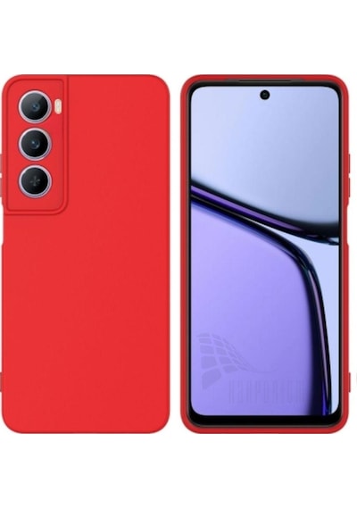 Realme C75 Uyumlu Silikon Kılıf - Kamera Korumalı Esnek Pastel Renk Kapak - Kırmızı