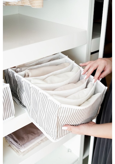 Akordiyon Organizer Çekmece Içi Düzenleyici Large Kumaş 100 X 100 Beyaz Diğer