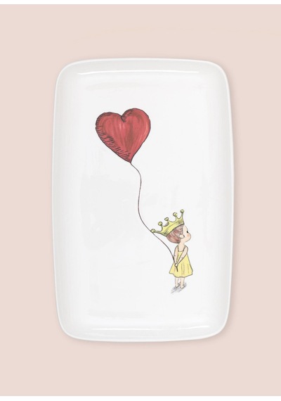 The Mia Luv Dikdörtgen Servis Tabağı 31x20 Cm Çok Renkli