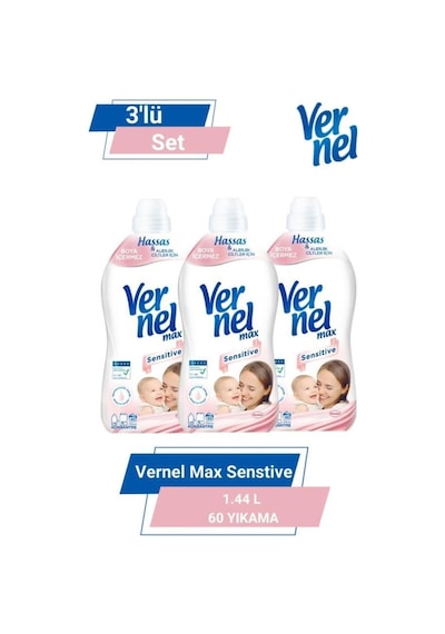 Vernel Max Taze Sensitive 1.44l 60 Yıkama 3'lü Set set-hnkdtj-5159-6108 5 KG
