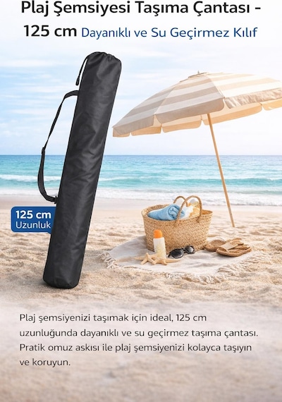 Gri Taşıma Çantası, Kılıf Plaj Şemsiyesi İçin