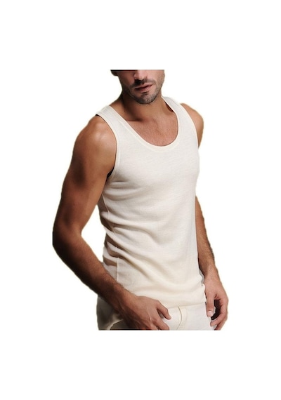 Hasyün %100 Yün Erkek Atlet Woolmark Sertifikalı Ekoteks Belgeli Krem